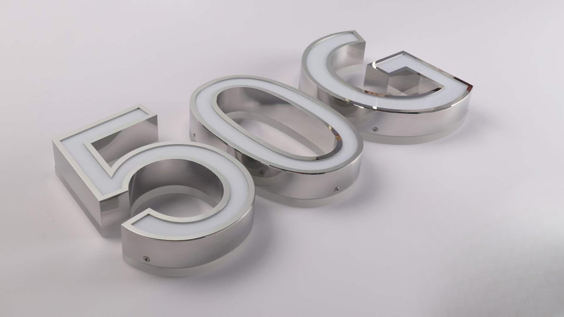 LED Channel Letters with Front and Halo Lighting Effects